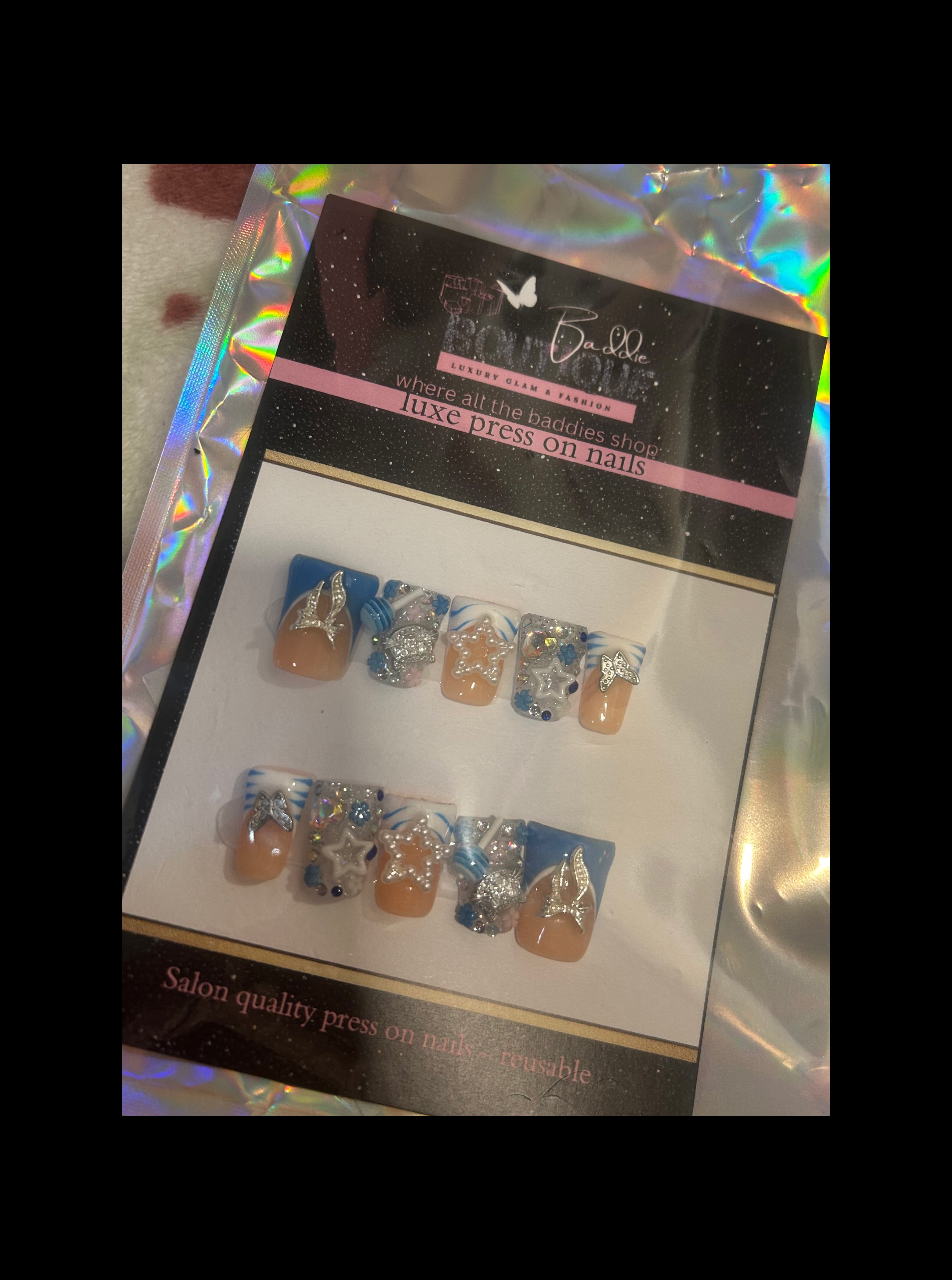 Frozen fantasy press on nails