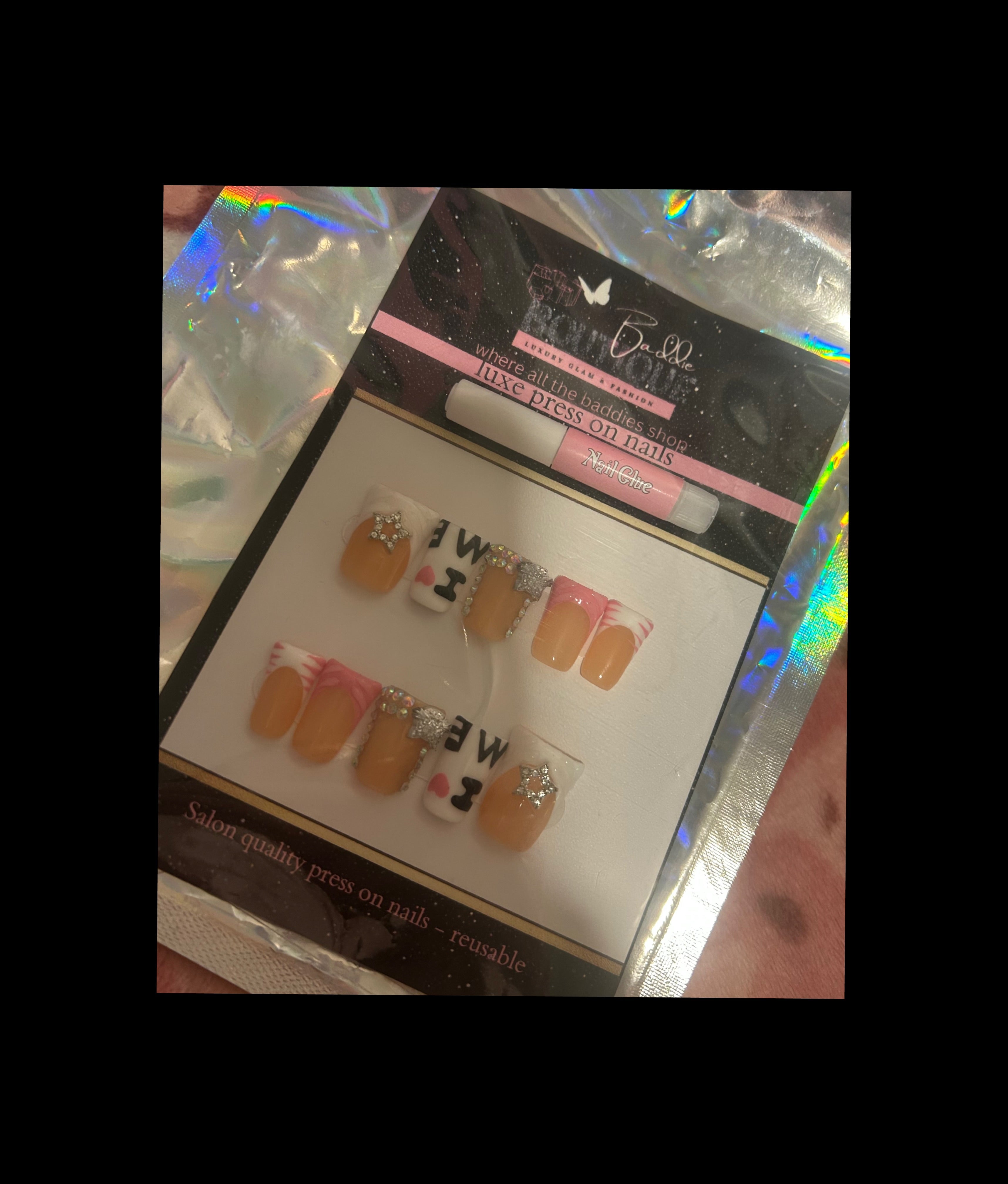 Xo baddie press on nails